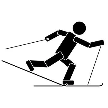 Ski race. Flat icon Stock Illustration
