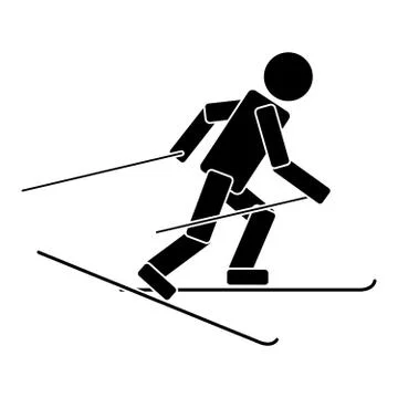 Ski race. Flat icon Stock Illustration