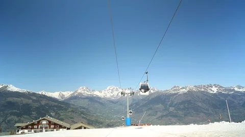Ski resort on the Alps Stock Footage 98678582