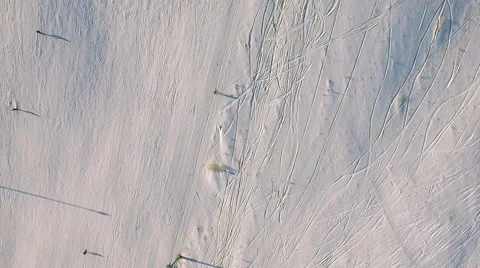 Ski resort  and running ski lifts. Stock Footage 58798976