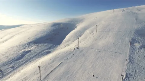Ski resort  and running ski lifts. Stock Footage 59790320