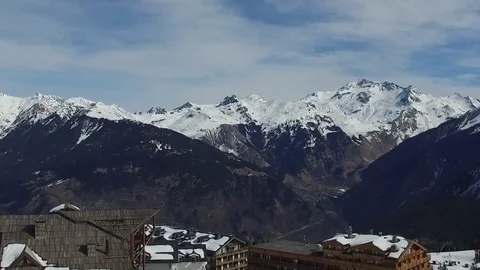 Ski resort in beautiful mountains Video stock 77062275