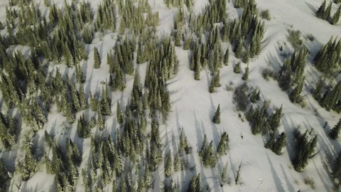A ski resort from a bird's eye view. Stock Footage 148681817