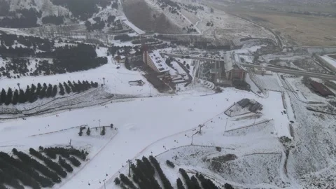 Ski resort drone shot Video stock 237151949