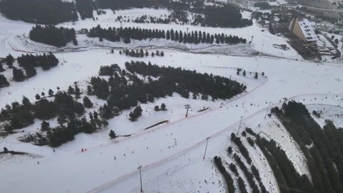 Ski resort drone shot Stock Footage 237152274