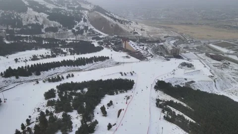 Ski resort drone shot Stock Footage 237152394