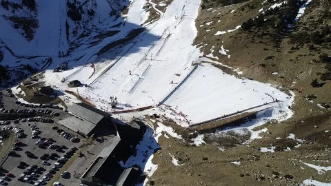 Ski resort in an environment without snow Stock Footage 100678216