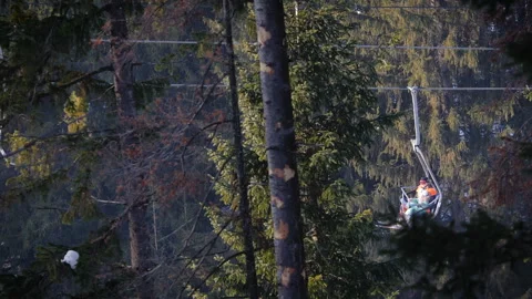 Ski resort in the forest Stock Footage 103171081