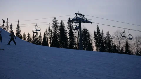 Ski resort in the forest Stock Footage 103476297