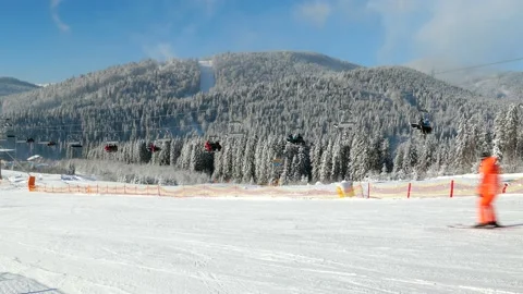 Ski resort on fresh snow, Stock Footage 171461474