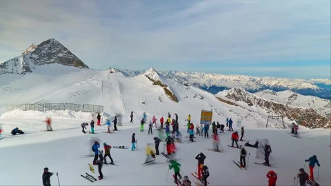 Ski Resort Hintertux in Austria Stock Footage 128604645
