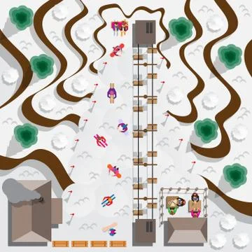 Ski resort. Stock Illustration