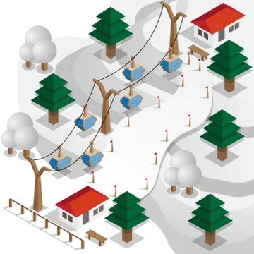 Ski resort. Stock Illustration