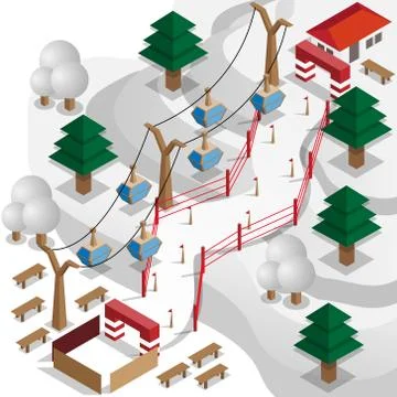 Ski Resort. Stock Illustration