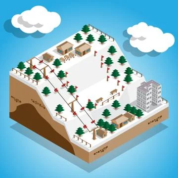 Ski resort. Stock Illustration