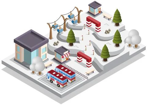 Ski Resort. Stock Illustration