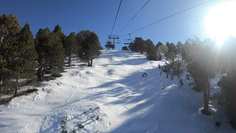 Ski resort landscape 4k Stock Footage 126143436