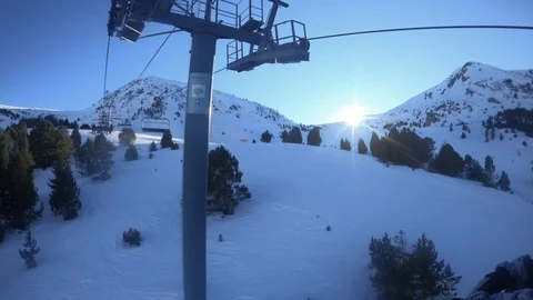 Ski resort landscape 4k Stock Footage 126143532
