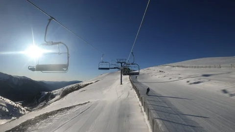 Ski resort landscape 4k Stock Footage 126143822