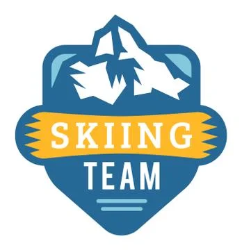 Ski resort logo emblems, labels badges vector elements Illustrazione stock