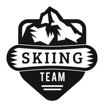 Ski resort logo emblems, labels badges vector elements Stock Illustration