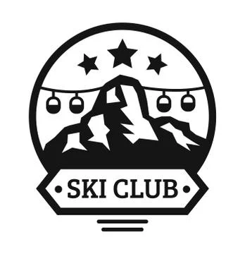 Ski resort logo emblems, labels badges vector elements Stock Illustration