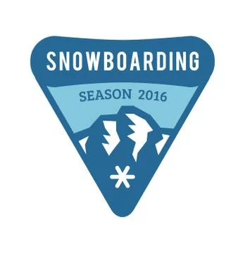 Ski resort logo emblems, labels badges vector elements Stock Illustration