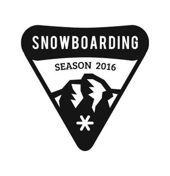 Ski resort logo emblems, labels badges vector elements Stock Illustration