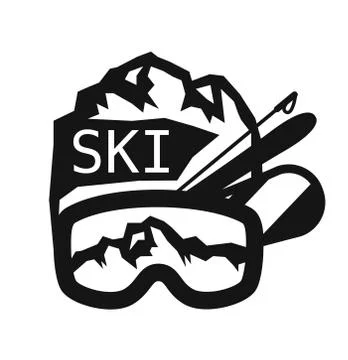 Ski resort logo emblems, labels badges vector elements Illustrazione stock