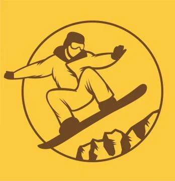 Ski resort logo emblems, labels badges vector elements Illustrazione stock