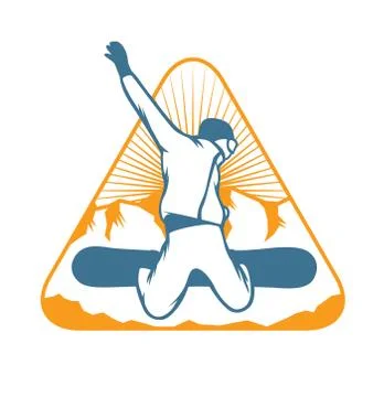 Ski resort logo emblems, labels badges vector elements Illustrazione stock