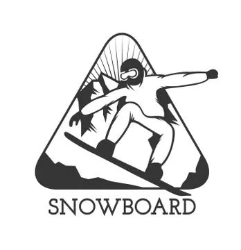 Ski resort logo emblems, labels badges vector elements Stock Illustration