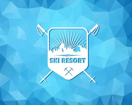 Ski Resort Logo Stock Illustration