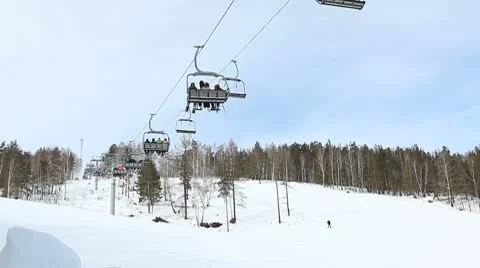 Ski resort at the mautain Stock Footage 8952857