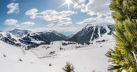 Ski Resort Motionlapse 4k Stock Footage 61482843