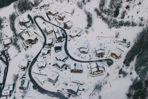 Ski Resort From Overhead Fotos Stock