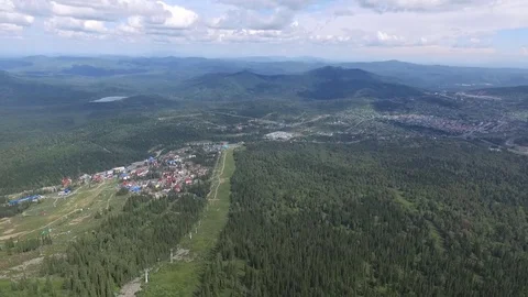 A ski resort with a pine forest Stock Footage 71224581