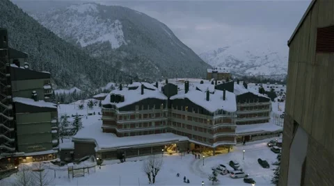 Ski resort in the Pyrenees Video stock 46870498