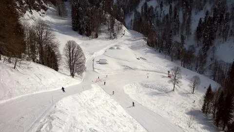 The ski resort on Rosa Khutor Stock Photos