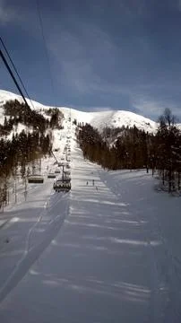 The ski resort on Rosa Khutor 스톡 사진