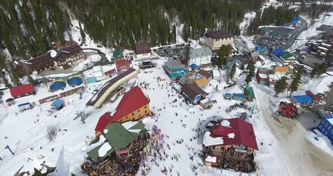 Ski Resort Sheregesh 4K Stock Footage 88761937