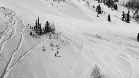 Ski resort. Ski slopes from a drone Stock Footage 221275078