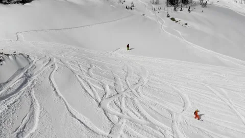 Ski resort. Ski slopes from a drone Stock Footage 221275152