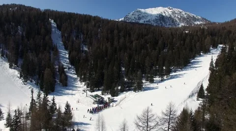 Ski resort - Skiers Stock Footage 67603396