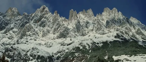 Ski resort, Snow covered mountains Austria Video stock 74156035