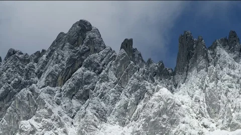 Ski resort, Snow covered mountains Austria Stock Footage 74180472