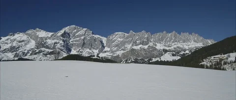 Ski resort, Snow covered mountains Austria 库存影片 74253209