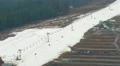 The ski resort time lapse - ski racer, lift and other people are seen 4k or 4k+ Resolution