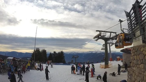 Ski resort timelapse video Stock Footage 100637838