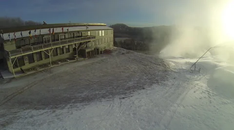 Ski resort on top of a mountain Stock Footage 63867304